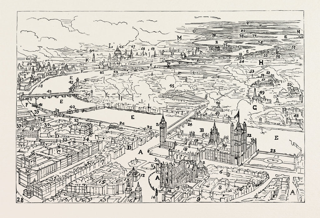 Detail of London As Seen from a Balloon UK by Anonymous