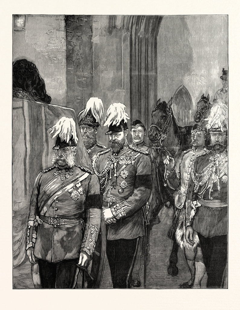 Detail of The Late Duke of Albany: Ahe Arrival at Windsor April 4 the Procession Entering Windsor Castle by Henry VIII.'s Gateway UK by Anonymous