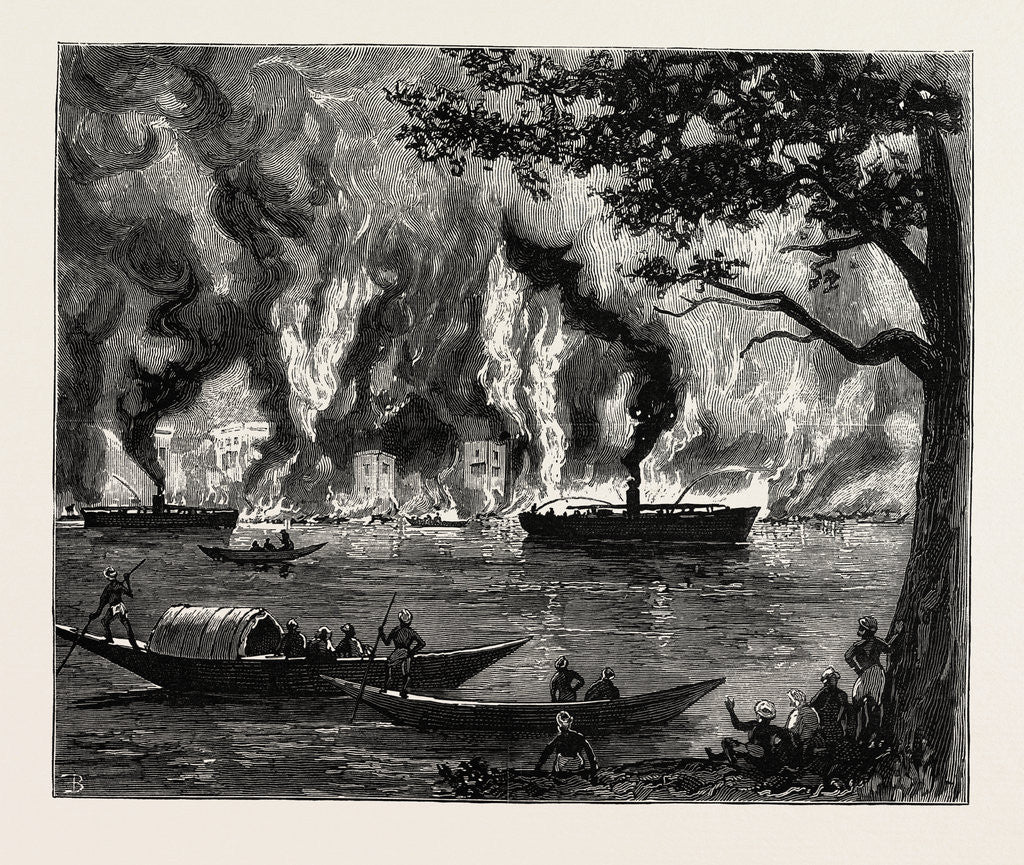 Detail of Great Fire on the Hooghly Near Calcutta by Anonymous