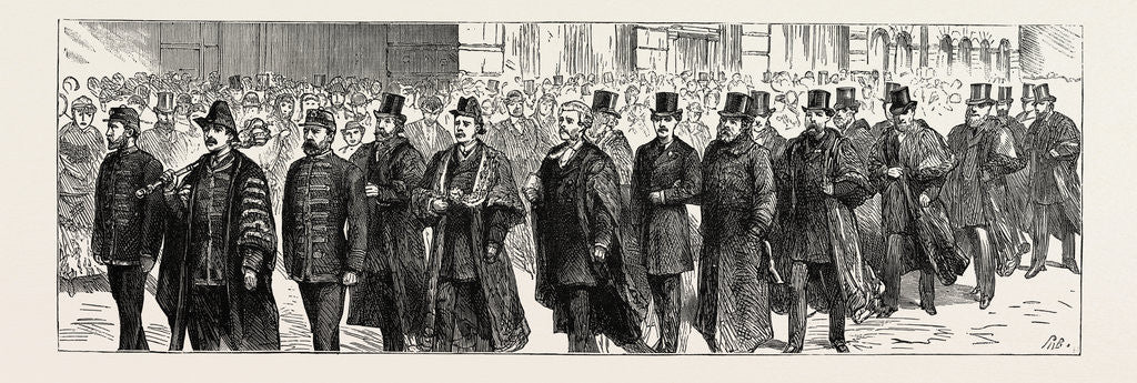 Detail of The New Municipal Buildings and Free Public Library at Leeds: The Civic Procession from the Town Hall to the New Buildings by Anonymous