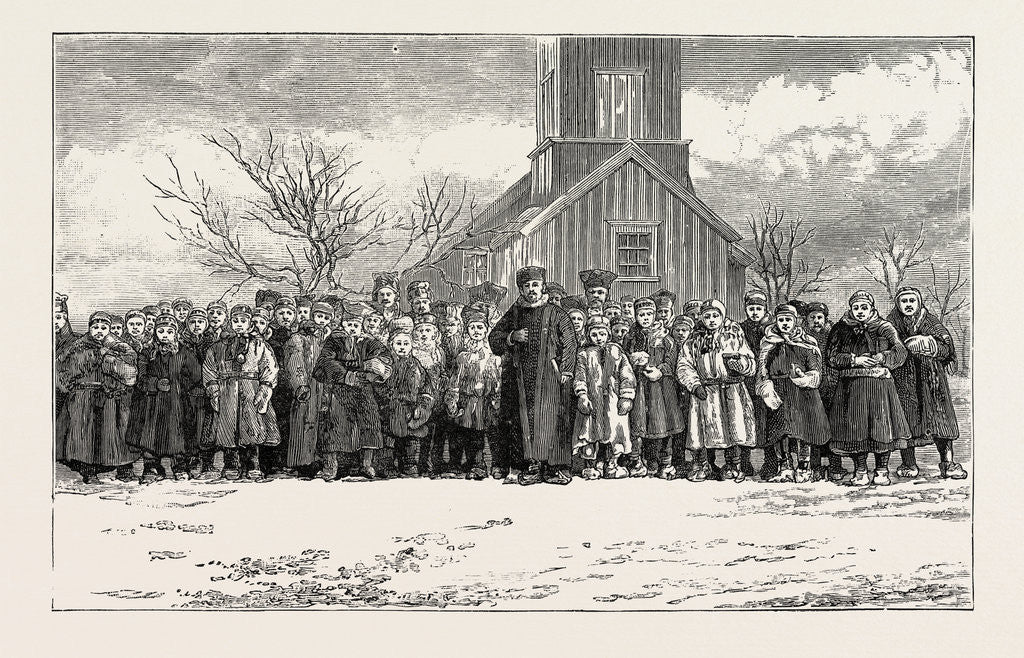 Detail of The Congregation at Koutokaeino on a Sunday Morning Lapland by Anonymous