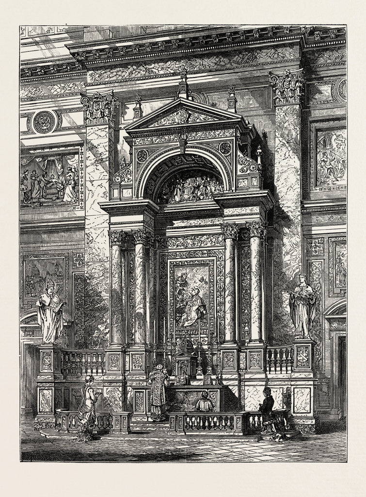 Detail of The New Oratory Church at Brompton: The Altar of St. Philip Neri by Anonymous