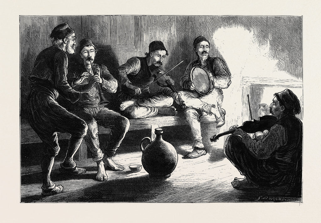 Detail of The Eastern Question, Christmas with the Turks at Nisch: The Music During the Dinner by Anonymous