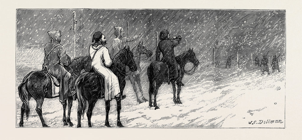 Detail of The Eastern Question, with the Turks: A Journey from Alexinatz to the Servian Camp: At the Servian Outposts, a Parley with the Enemy by Anonymous