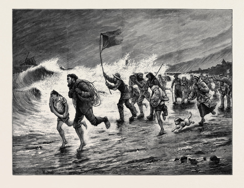 Detail of Stormy Weather: Making Signals to the Wreck by Anonymous