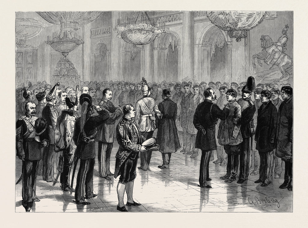 Detail of The Czar of Russia Marking Recruits with the Number of Their Regiments, in the Winter Palace, St. Petersburg by Anonymous