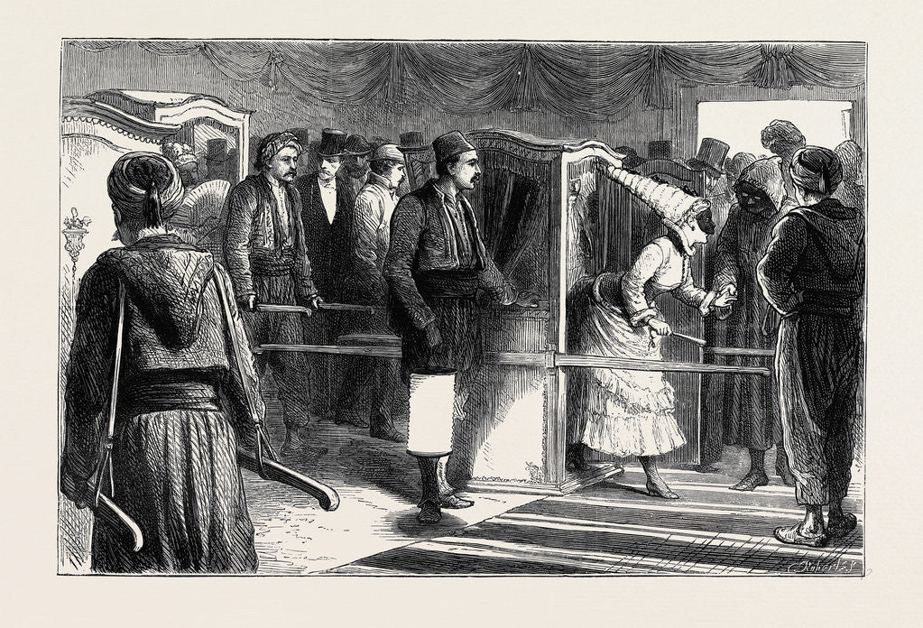 Detail of The Eastern Question: Constantinople, Going to a Masquerade Ball in Pera by Anonymous