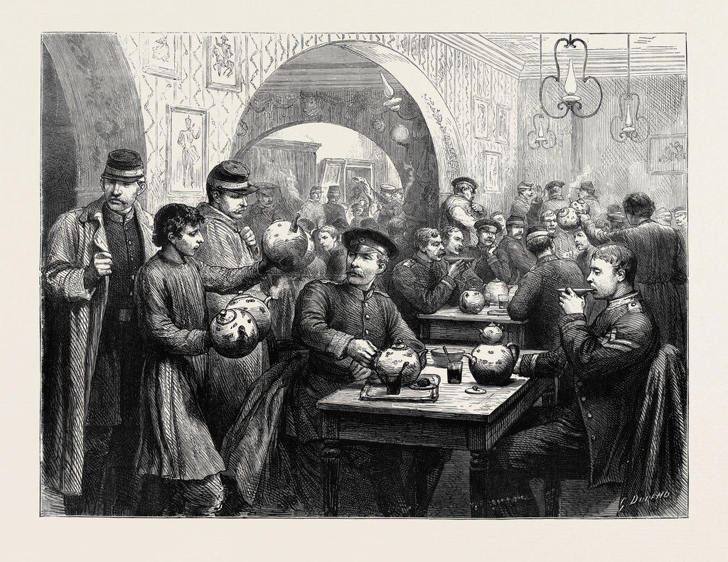 Detail of The Eastern Question, Russia: Troops in a Tea-House, Kischineff by Anonymous