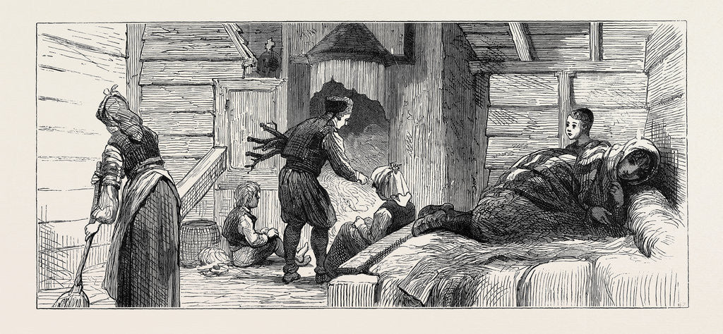 Detail of The Eastern Question, Turkey: Interior of a House Constructed by Mr. Long for the Distressed Bulgarians by Anonymous