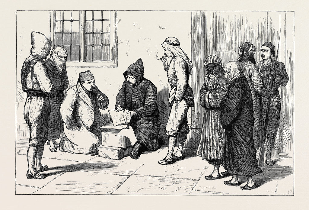 Detail of The Eastern Question: Petition Writing Before the Seraskeriat or War Office, Constantinople by Anonymous
