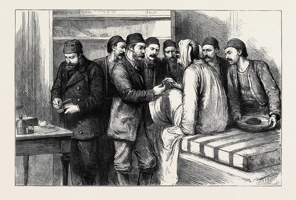 Detail of The Eastern Question: a Servian Bullet, English Surgery at Sofia by Anonymous