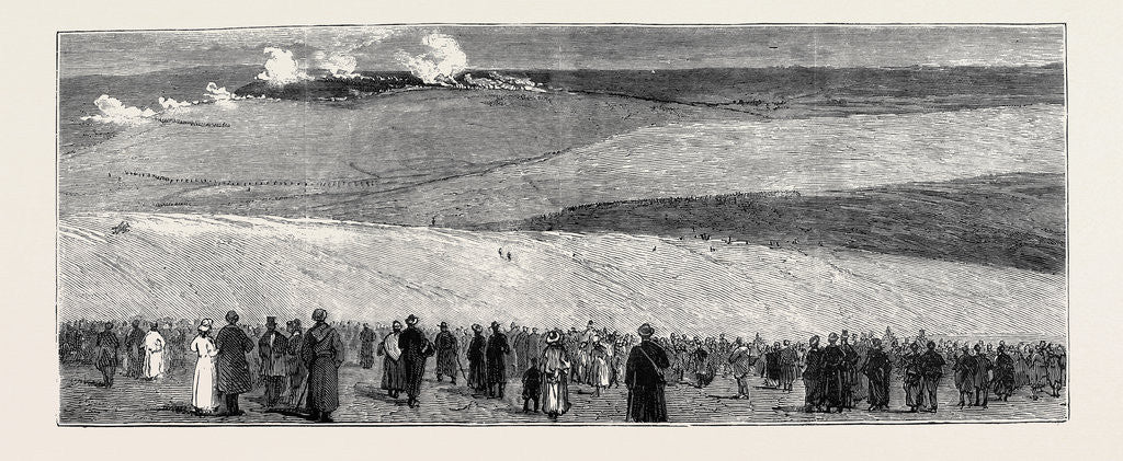 Detail of The Volunteer Review at Dunstable on Easter Monday: Distant View of the Battle by Anonymous