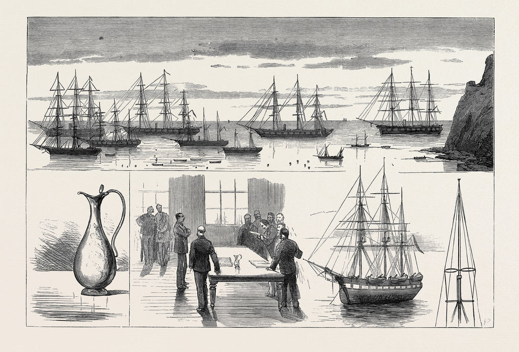 Detail of St. Helena: The Detached Squadron at Anchor by Anonymous