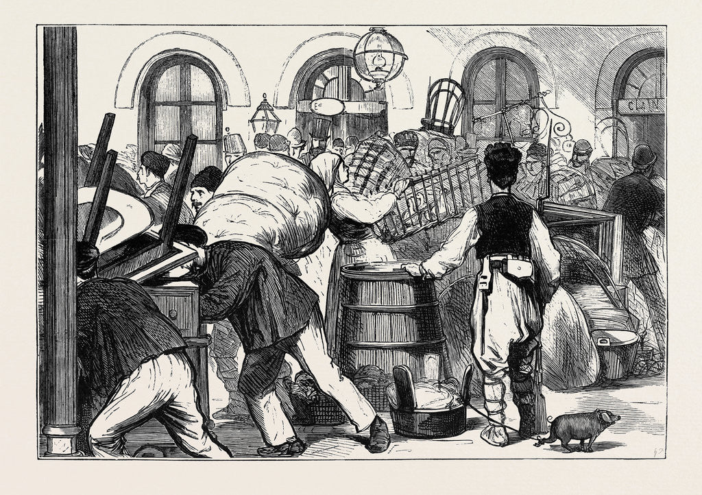 Detail of The War in the East: the Turks Are Sure to Fire, Departure of the Last Inhabitants from Giurgevo by Anonymous