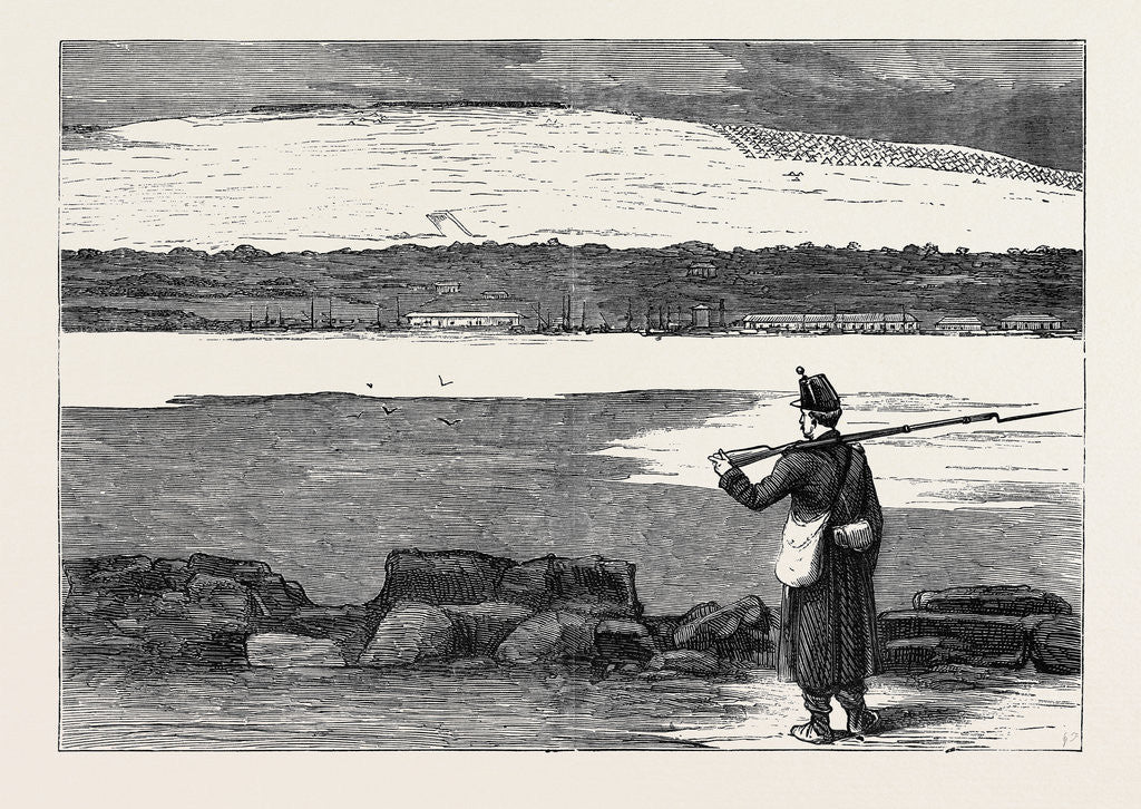 Detail of The War in the East: Rustchuk: The Strongest Turkish Position on the Danube; Romanian Guard by Anonymous