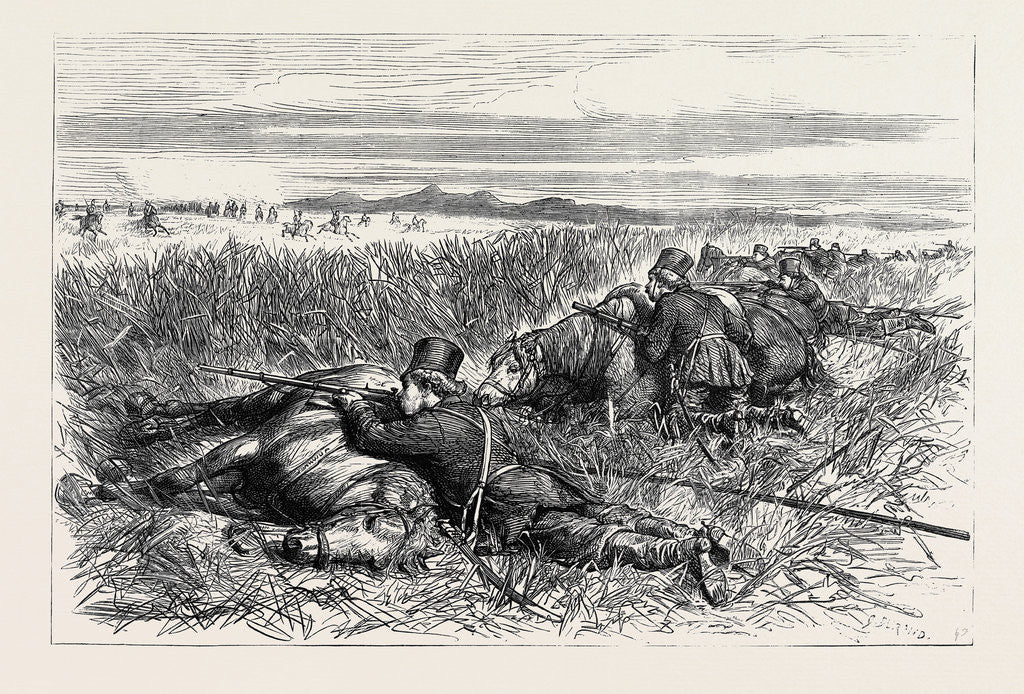 Detail of The War in the East, with the Cossacks: An Entrenchment of Cossacks by Anonymous