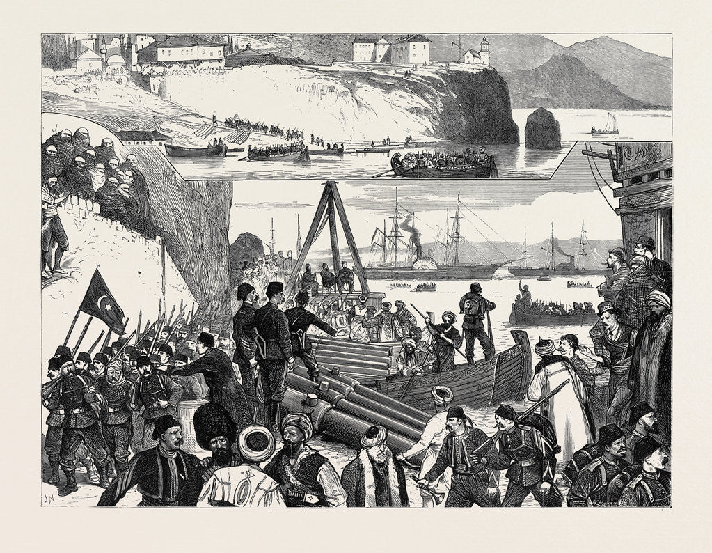 Detail of The War in the East, Landing Turkish Troops from Aleppo at Trebizonde by Anonymous