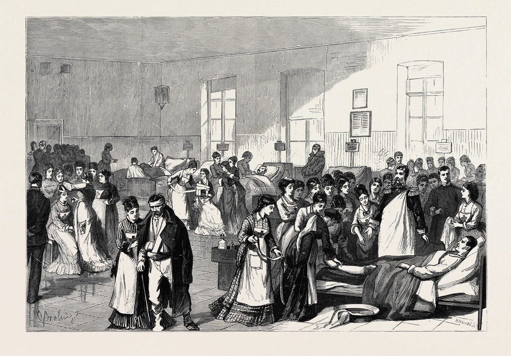 Detail of The War in the East: Training Ladies for Nurses at a Military Hospital at St. Petersburg, Russia by Anonymous