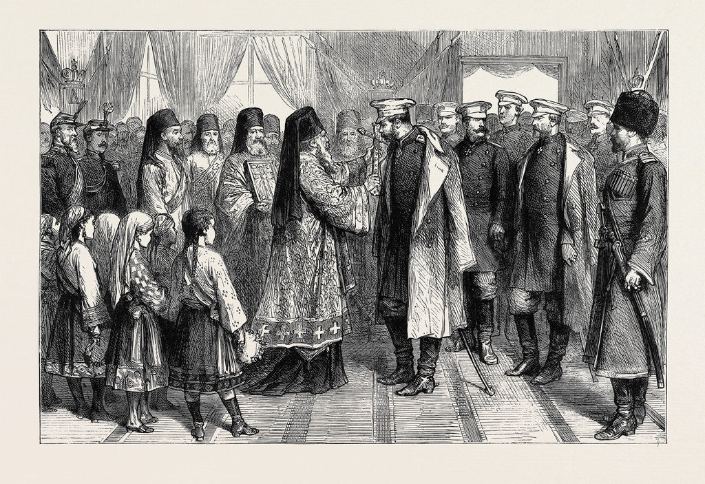 Detail of The War in the East: with the Russians: Reception of the Czar by the Clergy of Plojesti by Anonymous
