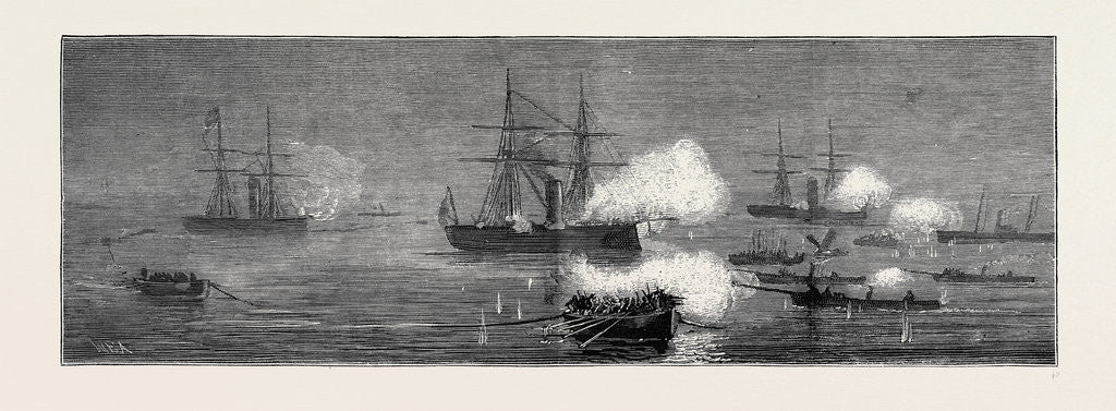 Detail of The War in the East: with Hobart Pasha, the Unsuccessful Night Attack by Seven Russian Torpedo Launches on Turkish Ironclads Off Sulina, June 9 by Anonymous