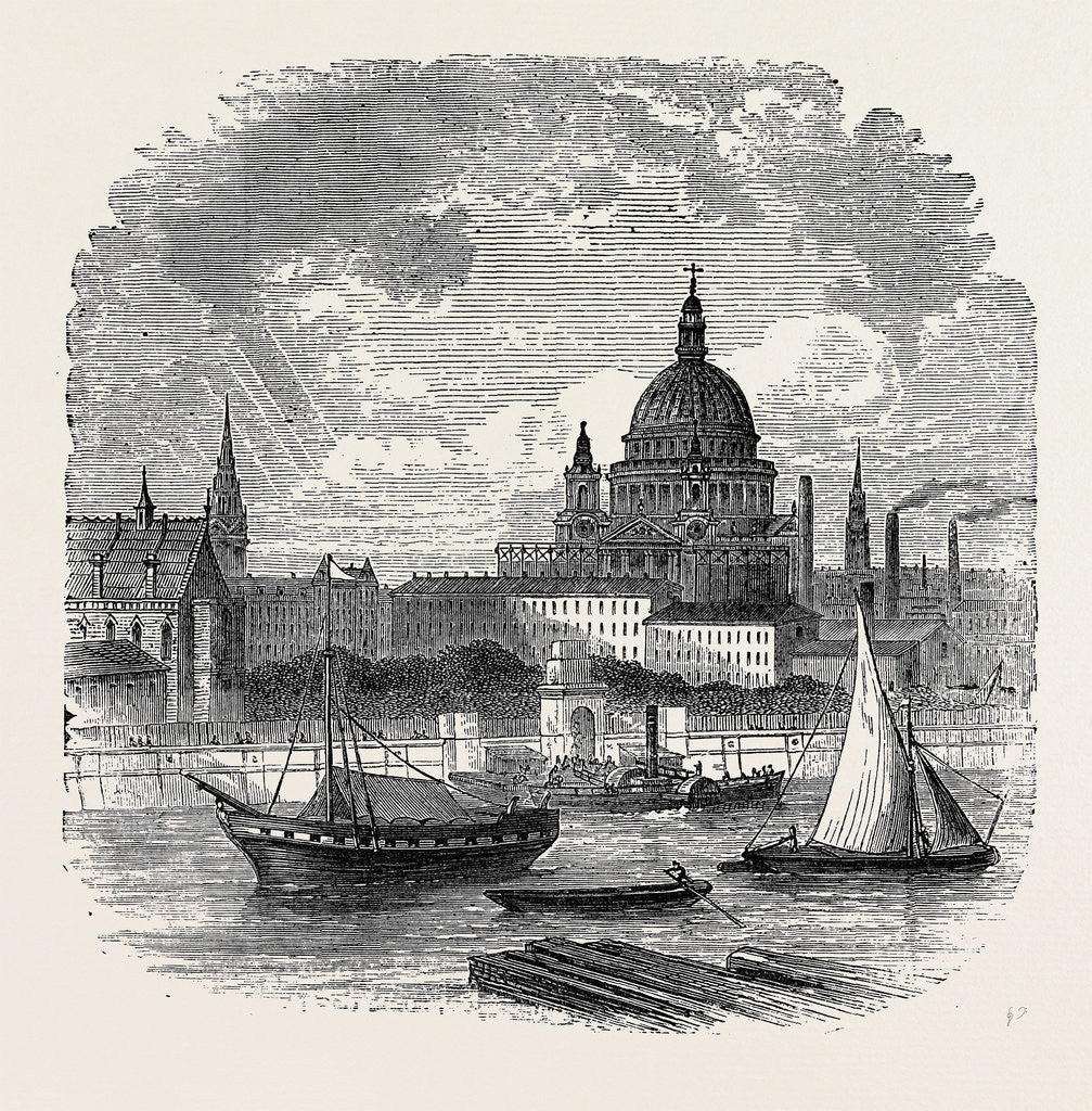 Detail of Views on the Embankment, London, 1870 by Anonymous