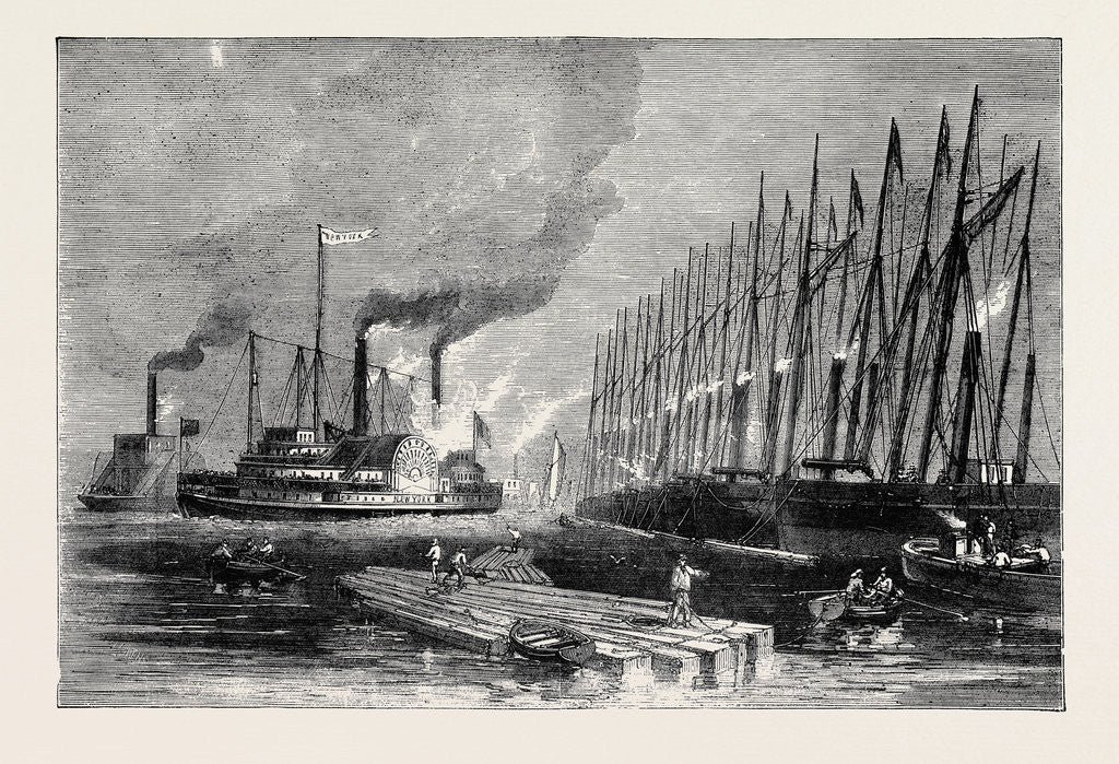 Detail of Spanish Gunboats, 1870 by Anonymous