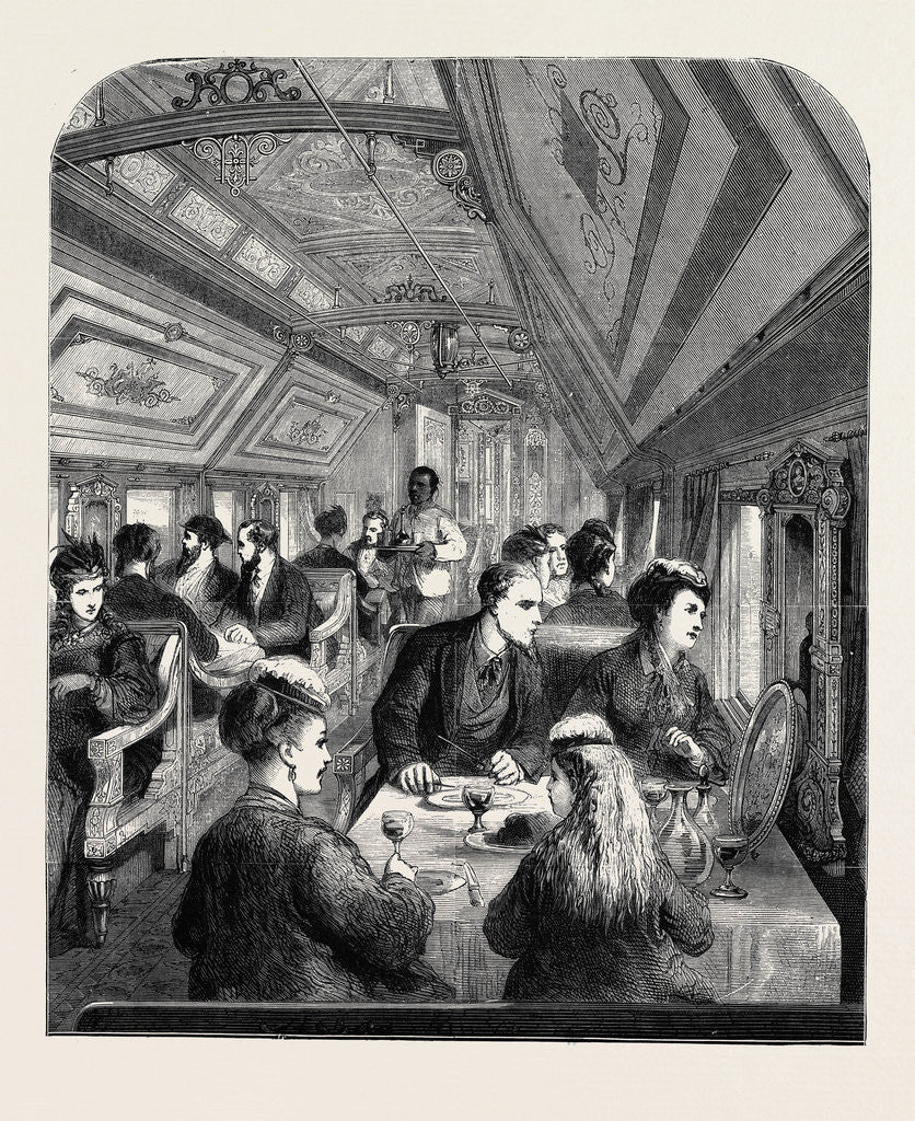 Detail of Dining Car on the Union Pacific Railway, 1870 by Anonymous