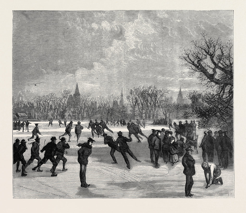 Detail of Skating at Oxford, 1870 by Anonymous
