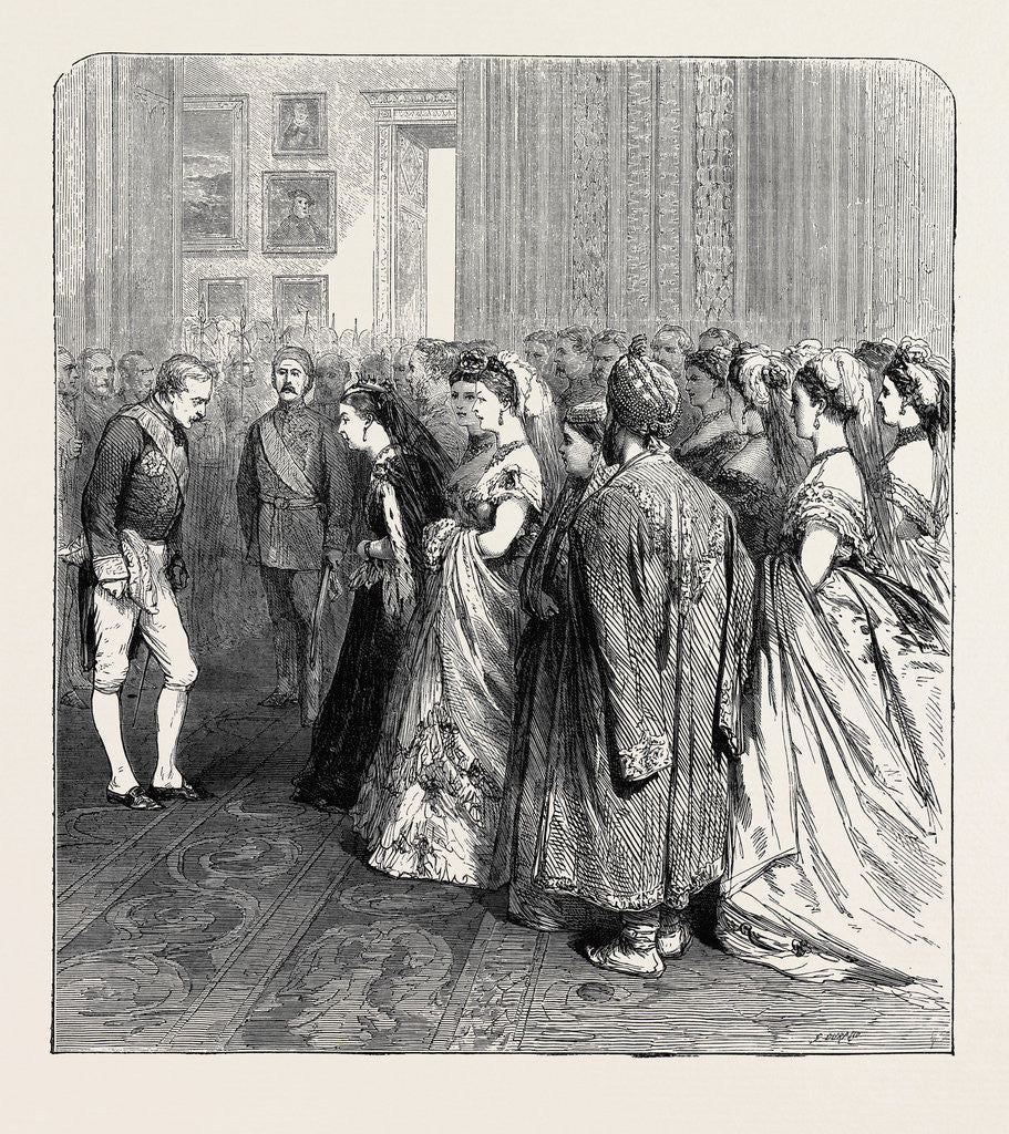 Detail of Court at Buckingham Palace, London, 1870 by Anonymous