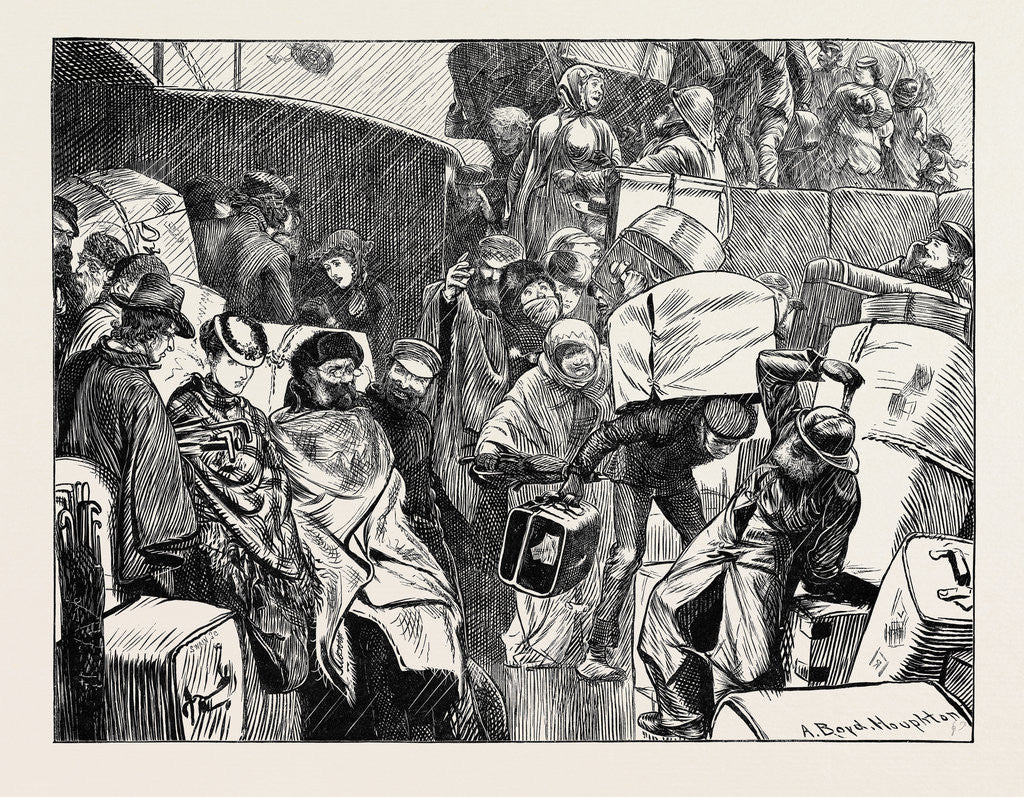 Detail of The Embarcation on a Ship Bound for America, 1870 by Anonymous