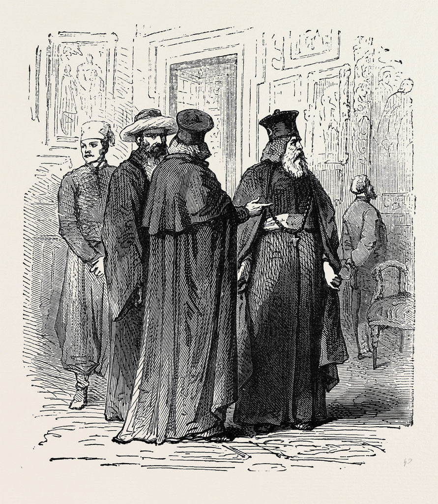 Detail of Sketches of Foreign Priests at Rome, 1870 by Anonymous