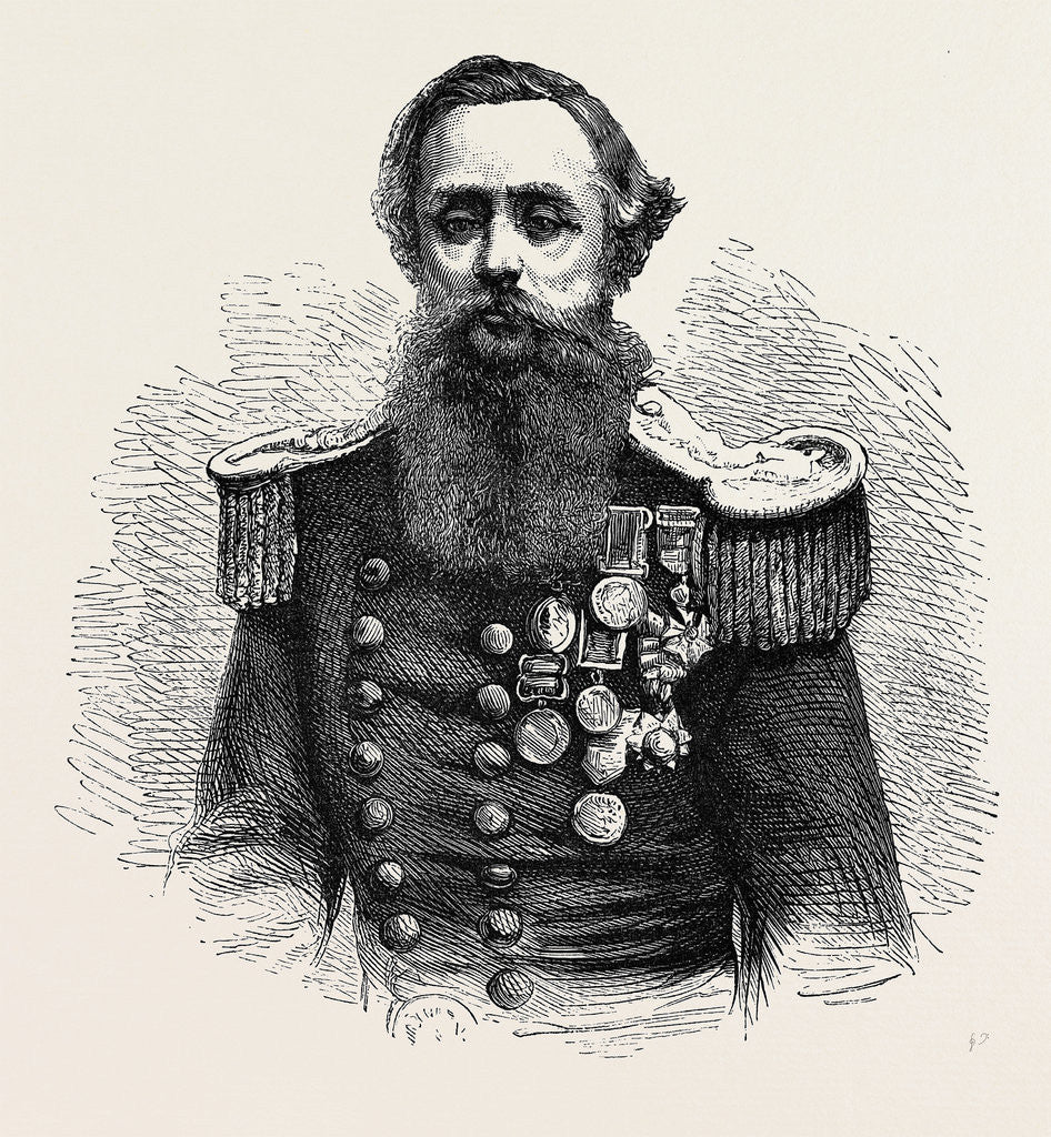 Detail of Captain Cowper Phipps Coles, 1870 by Anonymous