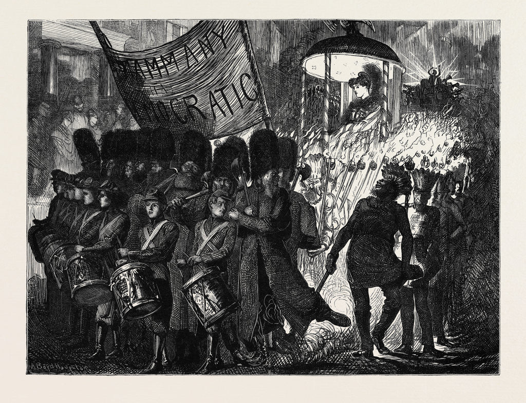 Detail of Tammany Democratic Procession in New York, 1870 by Anonymous