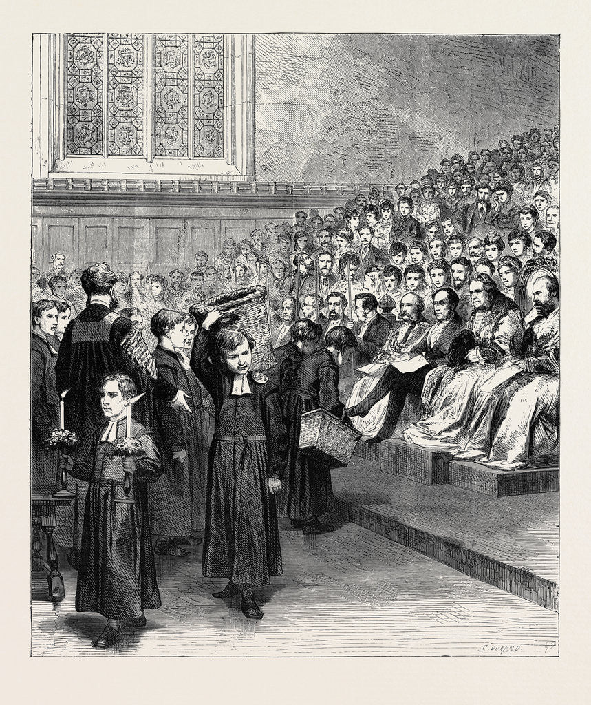 Detail of Public Supper at Christ's Hospital, 1870 by Anonymous