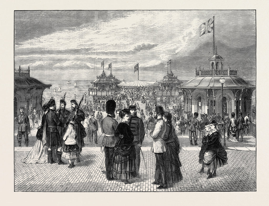 Detail of The Volunteers at Brighton, the New Pier, 1870 by Anonymous