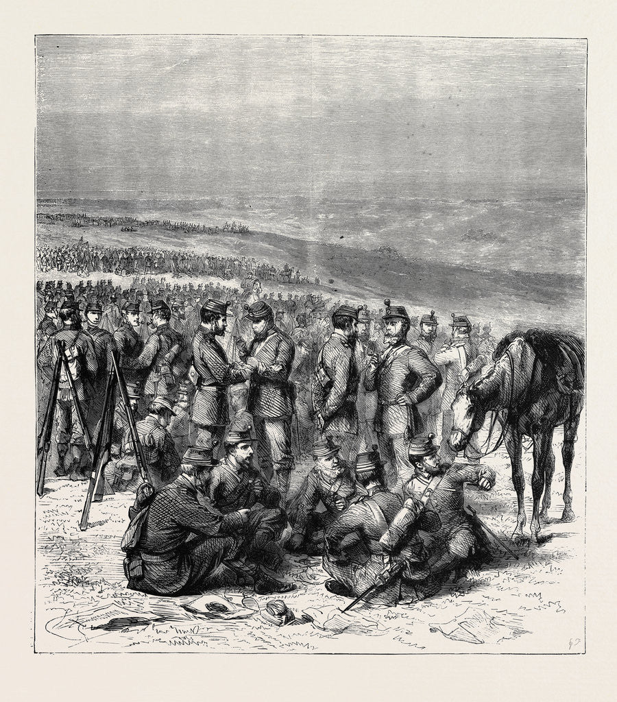 Detail of The Volunteer Review at Brighton, Stand Easy, 1870 by Anonymous