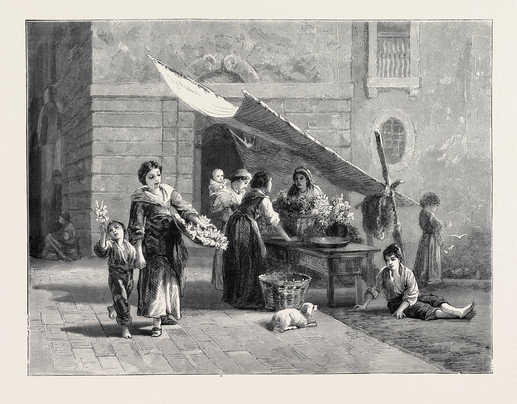 Detail of A Spanish Flower Stall, 1870 by Anonymous