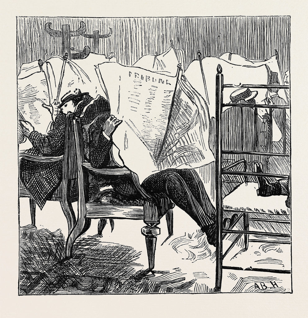 Detail of Boston: Boston News Room, 1870 by Anonymous