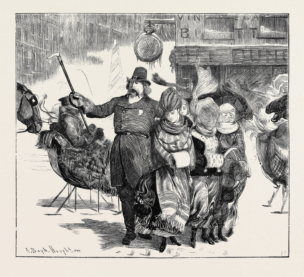 Detail of Police Convoy in Boston, 1870 by Anonymous