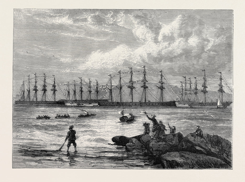Detail of The King of Portugal Visiting the British Squadron at Lisbon, 1870 by Anonymous