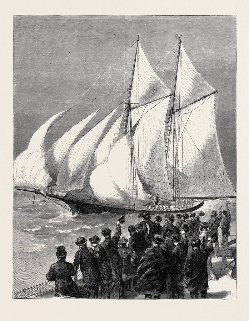 Detail of The Sappho Rounding the Vectis, and Setting Her Balloon-Canvas, 1870 by Anonymous