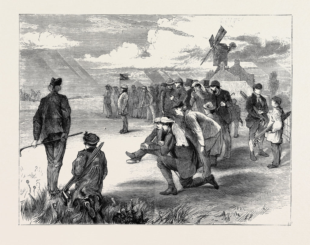 Detail of Golf Match Between the Royal Blackheath and London Scottish Clubs at Wimbledon, 1870 by Anonymous