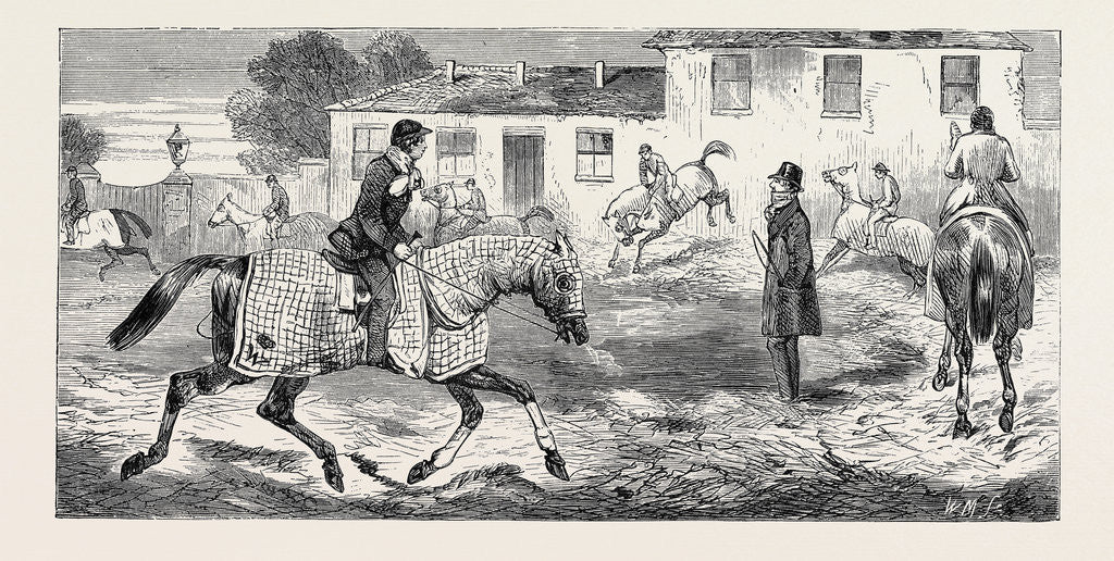 Detail of The Training of a Racehorse: Exercising on the Straw Bed During a Frost, 1870 by Anonymous