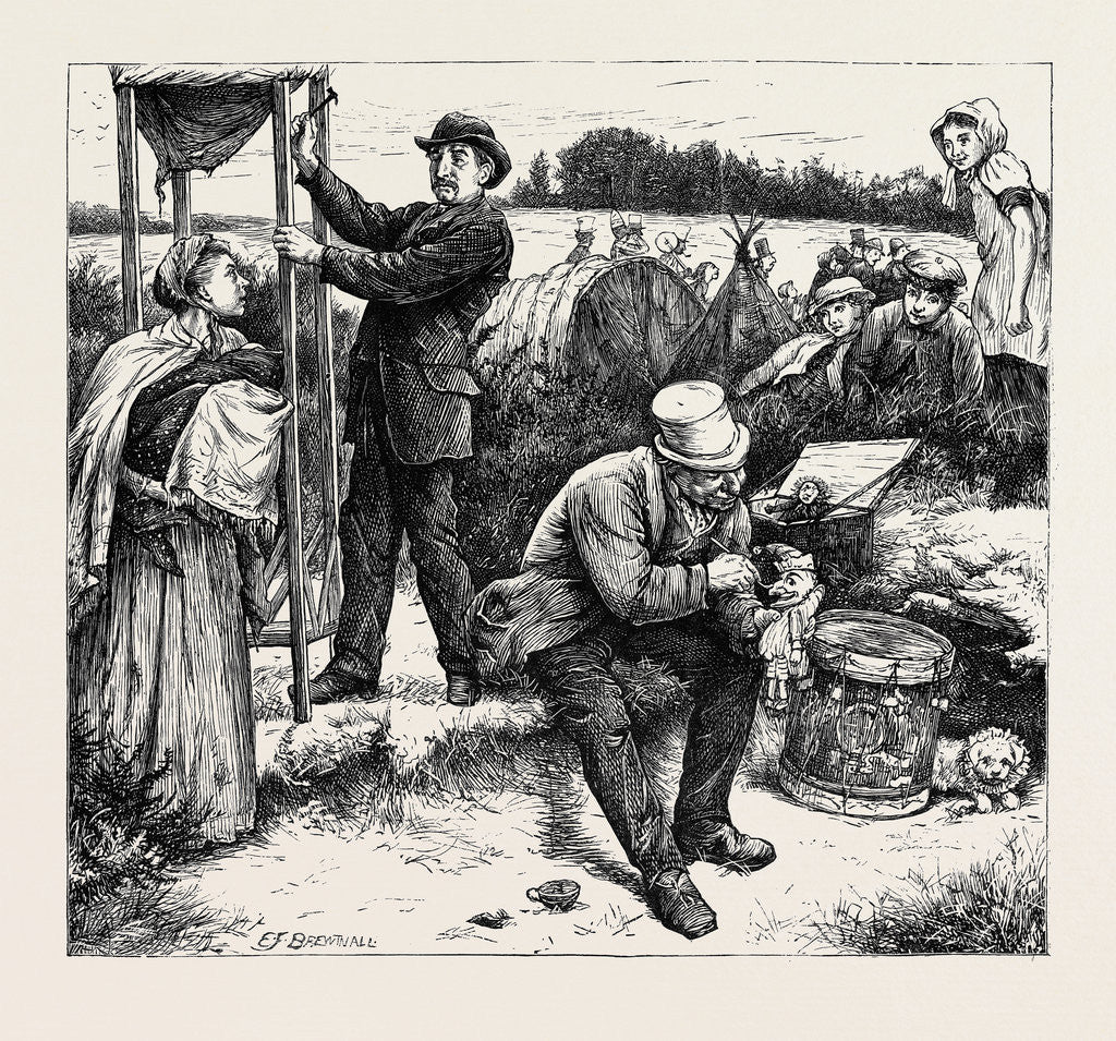 Detail of On the Road to the Derby, the Punch and Judy Man, 1870 by Anonymous