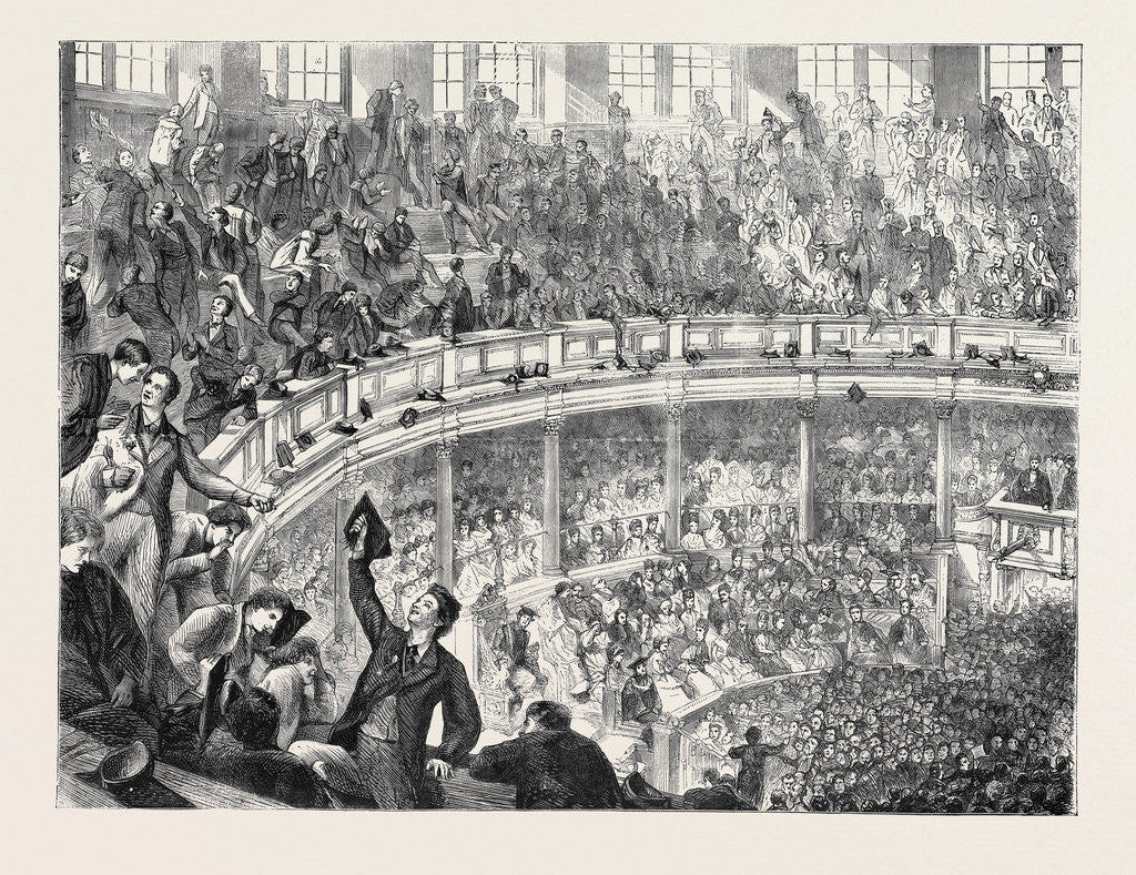 Detail of Oxford Commemoration, the Theatre from the Undergraduates' Gallery, 1870 by Anonymous