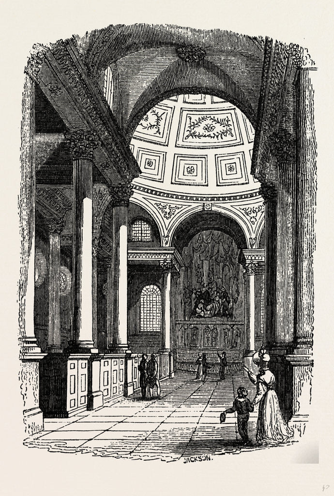 Detail of Interior of St. Stephens Walbrook by Anonymous