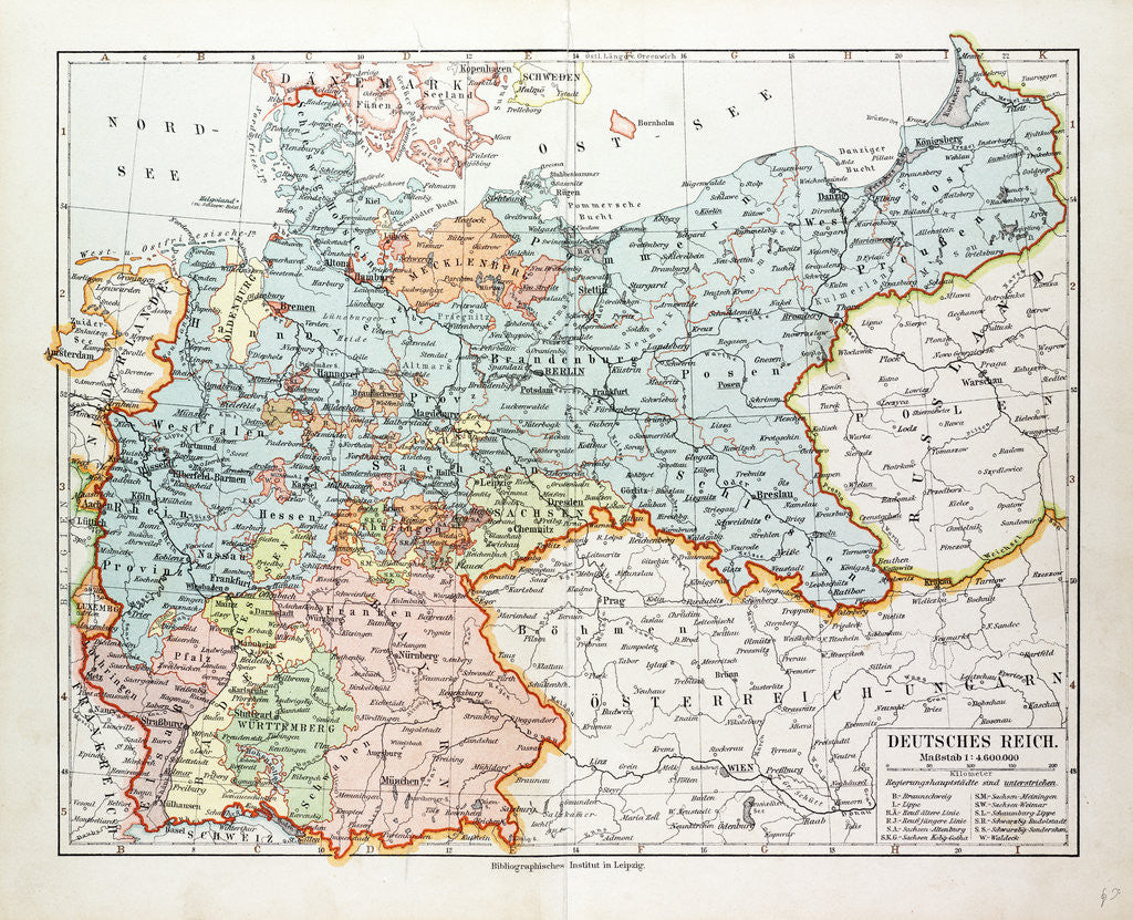 Detail of Map of the German Empire 1899 by Anonymous