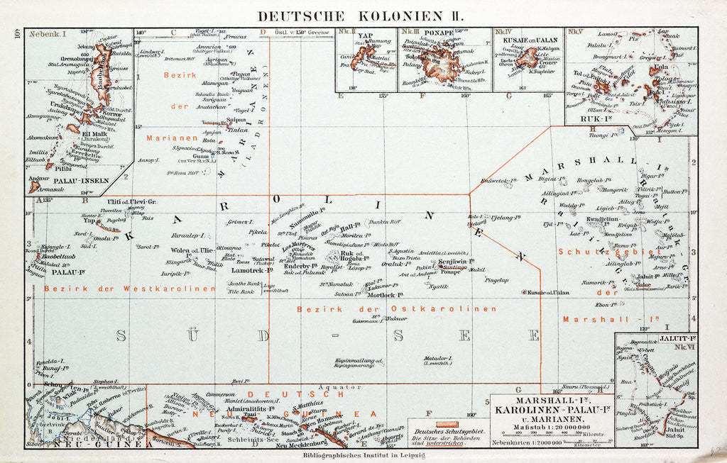 Detail of Map of German Colonies German New Guinea 1899 by Anonymous