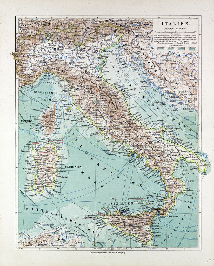 Detail of Map of Italy 1899 by Anonymous
