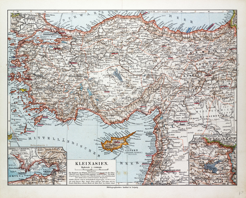 Detail of Map of Turkey Cyprus and Syria 1899 by Anonymous